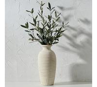 Vaseking Vase rustique naturel en céramique - 36,8 cm - Grand vase décoratif vintage fileté pour décoration d'intérieur, salon, décoration d'étagère, mariage, cadeau de pendaison de crémaillère -