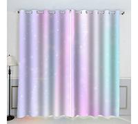VASENA Arc-en-Ciel Rideau Occultant Lot de 2 Chambre Enfant Fille Garcon 3D Impression Artistique Coloré Motif Rideaux Acoustiques Opaque Petites Fenêtres Décoration （140x160 cm）