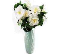 Vases à fleurs en plastique - Vase incassable aspect céramique - Vase décoratif géométrique pour la maison, le café et la décoration de table - Vase à fleurs moderne en blanc, vert ou rose pour fleurs
