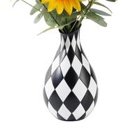 Vases à fleurs - Vase décoratif en résine à motif,Cache-pot noir et blanc | Pour le salon, le bureau, la salle à manger, l'étagère, l'entrée, la table de mariage, la
