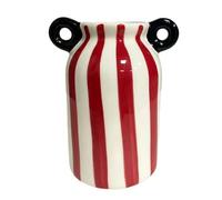 Vases décoratifs pour décoration d'étagère, modèles rouges et blancs | Petits vases à fleurs de table avec poignées à double boucle pour décoration d'intérieur, étagère et tables d'entrée