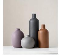 Vases en céramique Modernes,Style Nordique pour Herbe de la Pampa,Fleurs fraîches séchées, pour Salon,Table,entrée,Table Basse,cheminée (Noir Violet Marron)