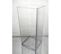 Vases en cube acrylique - 10 cm, 15 cm et 18 cm - Vases pour fleurs, bougies et plantes succulentes - Moderne et élégant. (1 vase, cube de 12 cm x 24 cm)