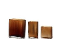 Vases Hubsch Interior Elements (x3) Marron 12x7x13/16x9x18/12x7x20 cm