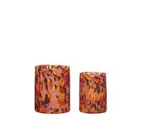 Vases Hubsch Interior Luce (x2) Orange 13x18/16x20 cm