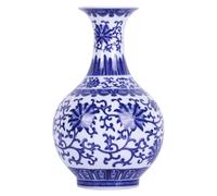 Vases soliflores traditionnels à corps fin en porcelaine bleue et blanche, vases en céramique chinoiserie peints à la main avec motif floral, vases légers à parois fines pour décoration d'intérieur