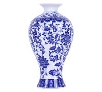 Vases traditionnels à corps fin en porcelaine bleue et blanche, vases chinois en céramique peints à la main avec motif floral, vases légers à paroi fine pour décoration d'intérieur, table et étagères