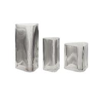 Vases triangulaire Hubsch Interior Elements (x3) Blanc 10x10x11/10x10x20/15x14x28 cm