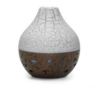 Vasiumic Diffuseur d'arômes, humidificateur creux en forme de fissure, moteur silencieux en plastique 10 x 10 x 11,3 cm pour mini appareil de décoration humide pour maison, chambre à coucher, bureau