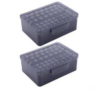 Vasiumic Étui de rangement pour 24 piles AA et 30 piles AAA, résistant aux chocs et à l'humidité, support de voyage compact pour la maison, le bureau (gris)
