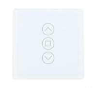 Vasiumic Interrupteur volet roulant avec panneau en verre 2,5d Commande vocale Minuterie Stores Calibration 1 à 100 Compatible Blanc