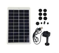 Vasiumic Kit de pompe solaire pour fontaine à eau 4 W 5 V, 120 l/h, 9 buses en silicone polycristallin ABS, câble de 1,5 m, noir pour décoration de jardin, terrasse, étang