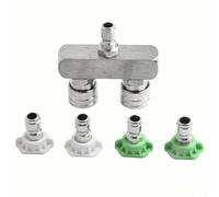 Vasiumic Kit d'embouts de nettoyeur haute pression 5 000 psi, lance double à connexion rapide de 6,35 mm avec 4 buses, pulvérisateur de rechange robuste pour nettoyage extérieur (3)