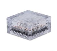 Vasiumic Lot de 4 lampes solaires en forme de cube en verre - Lampes décoratives d'extérieur pour jardin, allée, cour, éclairage LED étanche en brique - Lumière blanche