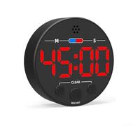 Vasiumic Minuteur de cuisine LED avec dos magnétique, compte à rebours numérique, affichage LCD, matériau ABS, bureau à domicile, étude, blanc (rouge)