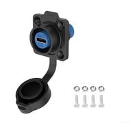 Vasiumic Panneau de prise femelle USB C étanche IP68, connecteur 5 A, écrou arrière verrouillable, accessoire de câble de données en alliage et PBT, noir (3)