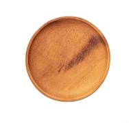 Vasiumic Petit plateau rond en bois de noyer pour gâteaux, pâtisseries, collations et fruits secs, décoration de salle à manger élégante avec finition lisse et durable (marron, 15 cm)