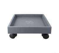 Vasiumic Plateau de pot de fleurs carré avec roulettes mobiles pour plantes en pot d'intérieur et d'extérieur en plastique robuste - Chariot de déménagement - Gris (intérieur 23,5 cm)