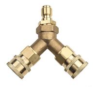 Vasiumic Répartiteur en laiton de 3/8 po pour nettoyeur haute pression 4000 PSI Coupleur à connexion rapide 4,0 GPM Double sortie Tâches de nettoyage haute pression Doré