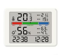 Vasiumic Réveil numérique magnétique extra fin avec écran LCD, moniteur d'humidité et de température, rétroéclairage pour chambre à coucher, bureau et noir (blanc 2310)