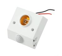 Vasiumic Support de lampe à induction E27 Pir Balcon Delay Light Base avec 3 capteurs infrarouges flexibles 5 m Portée Minuteur Couloir Blanc Mouvement Escalier