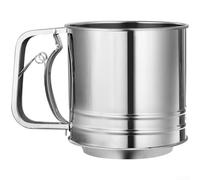 Vasiumic Tamis à farine, tamis à farine en acier inoxydable avec manivelle, tamis à 5 tasses en maille fine pour la fabrication de gâteaux, écran double couche, poignée ergonomique (5 tasses)