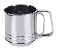 Vasiumic Tamis à farine, tamis à farine en acier inoxydable avec manivelle, tamis de cuisson à mailles fines pour la fabrication de gâteaux, écran double couche, poignée ergonomique (2,5 tasses