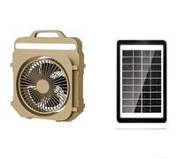 Vasiumic Ventilateur de bureau portable avec lumière LED et banque, rechargeable par USB, ventilateur de table avec option de charge solaire, camping, maison et voyage, utilisation intérieure et