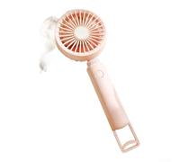 Vasiumic Ventilateur portable rechargeable par USB pour mini ventilateur, moteur silencieux sans balais à 3 vitesses, veilleuse intégrée pour voyage, bureau, ménage (rose)