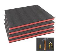 Vaskula 4x Mousse pour Boîte à Outils 40 x 30 x 2.5cm Inserts en Mousse Découpables Panneaux de Rangement En Polyéthylène Organisateurs pour Boîtes à Outils