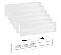Vaskula 6 Pièces Separateur Tiroirs 11.81-20.47 in Réglable Organisateur Tiroir Transparent Compartiment Rangement Tiroir pour Rangement Chaussette Commodes Salle Cuisine