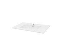 ECD Germany - Vasque encastrable 810x465x175 mm céramique Blanc, trop-plein et trou pour robinet