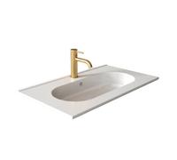 Vasque à encastrer ovale - OTITEC - 60x46 cm - Blanc brillant - Céramique sanitaire - Trou de robinetterie