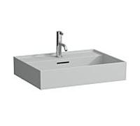 Vasque à Kartell H8163337591041 , 60x46cm, gris, trop-plein & trou pour robinet, céramique saphir