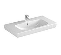 Vasque à meuble VitrA S20 5523B003-0001 85 x 46 cm, blanche, trou de trop-plein/robinetterie au centre