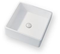 Vasque à poser carrée BAHIA 40 cm en composite Blanc - Lavabo salle de bain