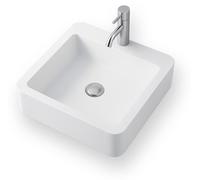 Vasque à poser carrée TANAE 40 cm en Solid Surface Blanc - Lavabo salle de bain