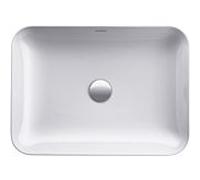 vasque à poser Duravit Cape Cod 2347550000 55x40cm, sans trou pour robinetterie, trop-plein, plate-forme trou pour robinetterie, blanc