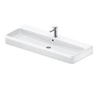 Vasque à poser Duravit Collection One 2382120027 120 x 47 cm, blanc brillant, avec trou de robinetterie, trop-plein et plateforme de robinetterie, finition sablée