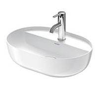 vasque à poser Duravit Luv 03805000001 50x40cm, meulé, trou pour robinetterie 2000 , sans trop-plein, avec banc pour robinetterie, blanc WonderGliss