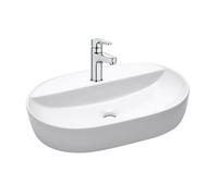 Vasque à poser en céramique 60x40x12,5 cm Swiss Aqua Technologies, sans trop-plein + mitigeur lavabo Roca (A5A326SATINF6040)