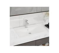 Vasque à poser en céramique Rectangulaire Blanche 60 x 46 cm Blanc G