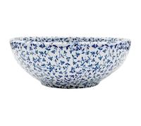 vidaXL Vasque à poser ronde Ø41x14 cm en céramique Blanc et bleu