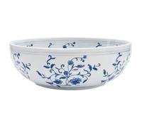 vidaXL Vasque à poser ronde Céramique blanc et bleu Ø41×14 cm