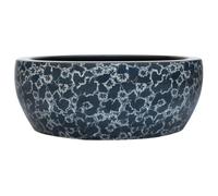 vidaXL Vasque à poser ronde Ø41x14 cm Céramique Noir et Bleu Motifs vintage