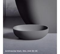 Vasque à poser gris mat ESCALA RIHO 55x32 cm solid surface