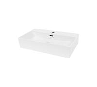 ECD Germany Vasque à poser rectangulaire en céramique 605×365×130 mm blanc, trop-plein