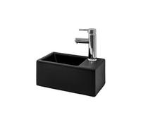 Vasque à poser lave main noir mat en céramique rectangulaire 355 x 205 x 125 mm