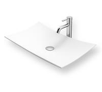 Vasque à Poser LEAF 62 cm en Solid Surface Blanc mat - Lavabo Salle de Bain Moderne