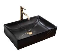 Vasque à poser REA Inga Black Marble Mat 34,5x51cm